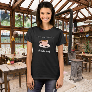 Camiseta Cita de café de café negro de Barista
