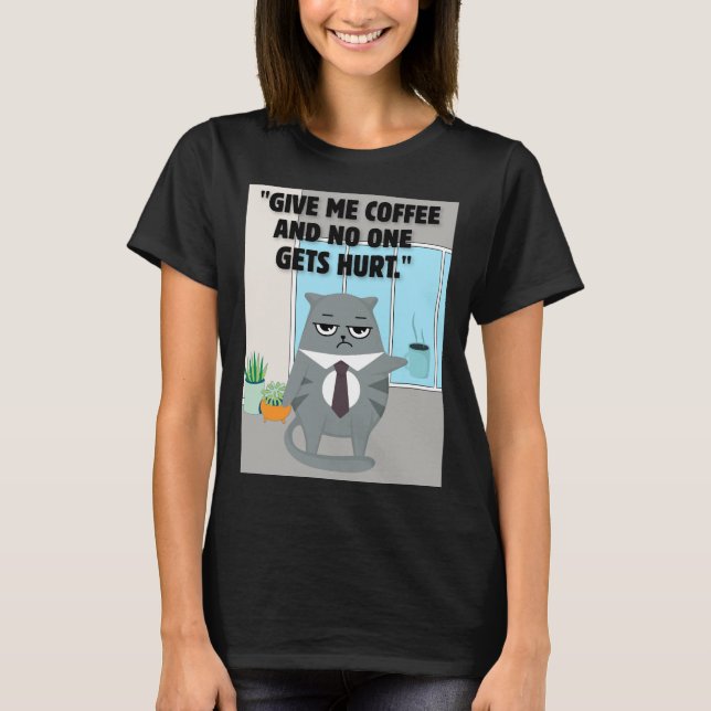 Camiseta Cita de café para gatos (Anverso)
