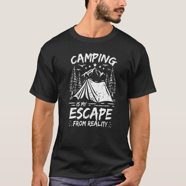 Camiseta Cita de camping es mi escape de la realidad (Anverso)