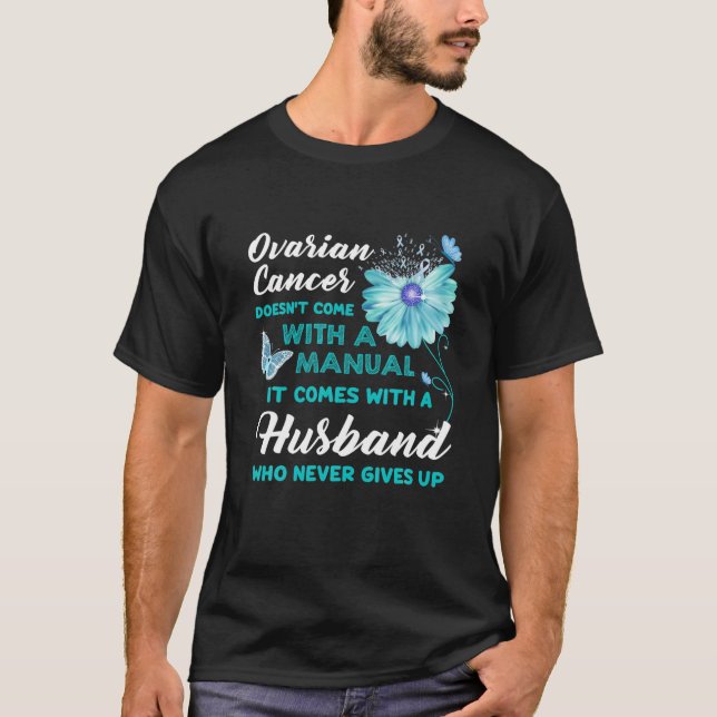 Camiseta Cita de cáncer de ovario Marido Daisy Flower Butte (Anverso)