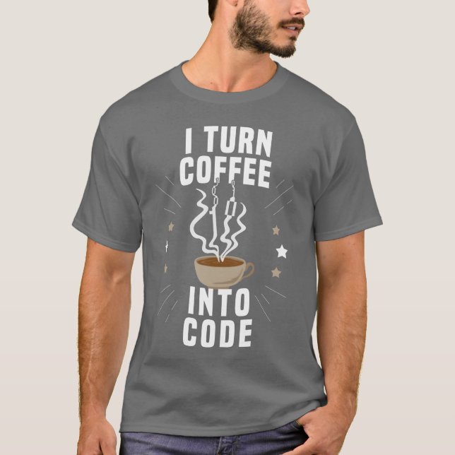 Camiseta Cita de codificación para un café de programador v (Anverso)