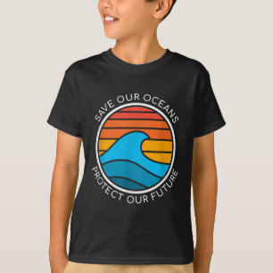 Camiseta Cita de conservación oceánica salva agua del futur