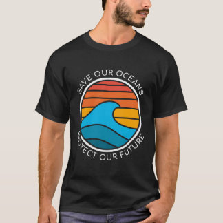 Camiseta Cita de conservación oceánica salva agua del plane