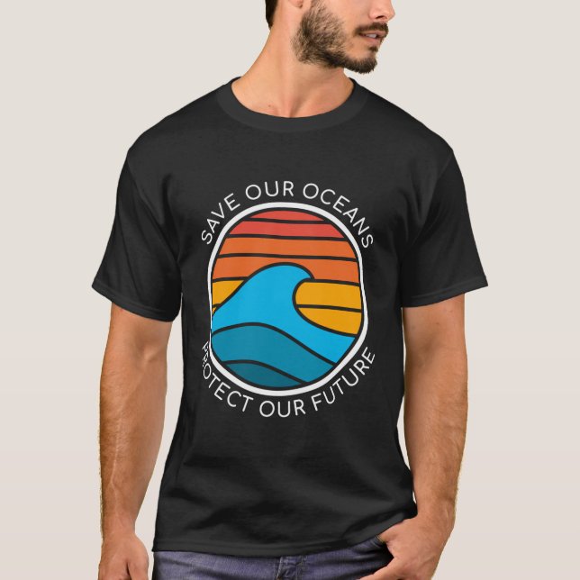 Camiseta Cita de conservación oceánica salva agua del plane (Anverso)