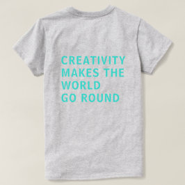 Camiseta Cita de creatividad Tipografía azul Imprimir gris