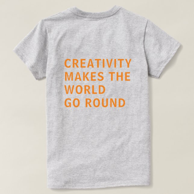 Camiseta Cita de creatividad Tipografía Naranja de vuelta I (Reverso del diseño)