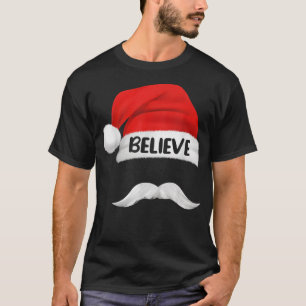 Camiseta Cita de creencia sobre bigote de Santa Hat para ho
