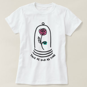 Camiseta Cita de cuento de hadas de rosa encantada Arte rom