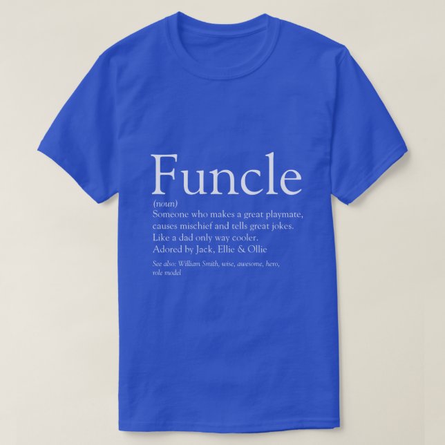 Camiseta Cita de definición divertida de Funny Uncle (Diseño del anverso)