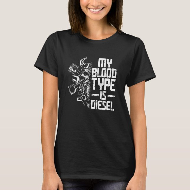 Camiseta Cita de diésel del ingeniero mecánico de sintoniza (Anverso)