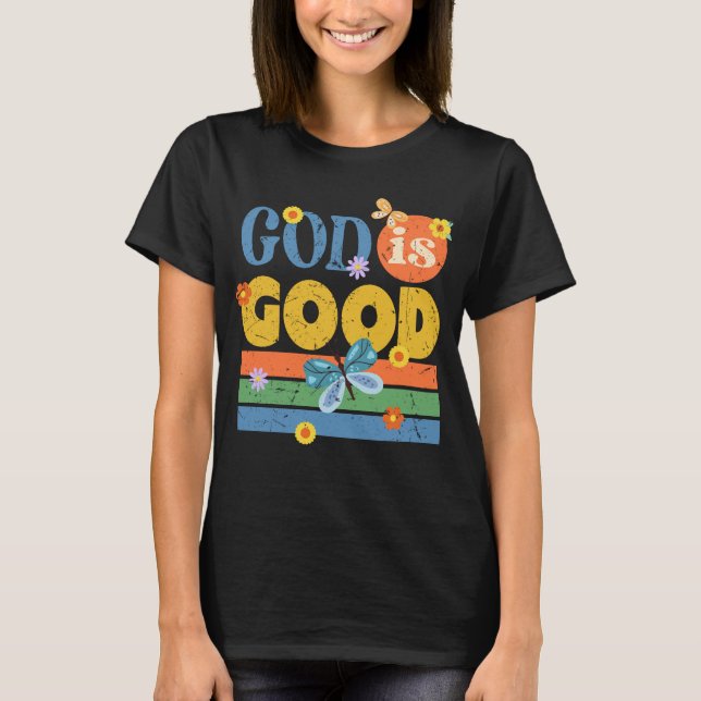 Camiseta Cita de Dios cristiano Dios es Bueno  (Anverso)