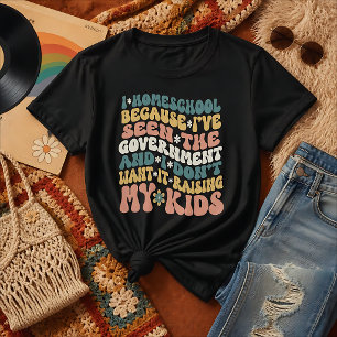 Camiseta Cita de educación en casa estilo retro con texto y