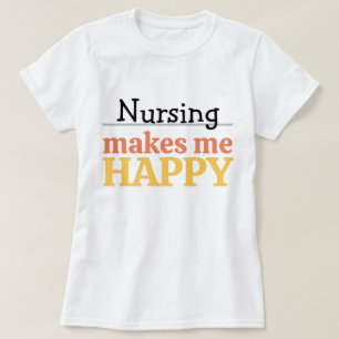 Camiseta Cita de enfermería me hace feliz Color moderno vib
