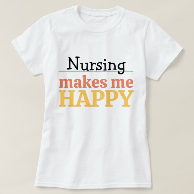 Camiseta Cita de enfermería me hace feliz Color moderno vib (Diseño del anverso)