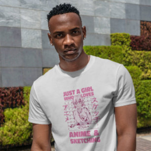 Camiseta Cita de esbozo de Anime Chica