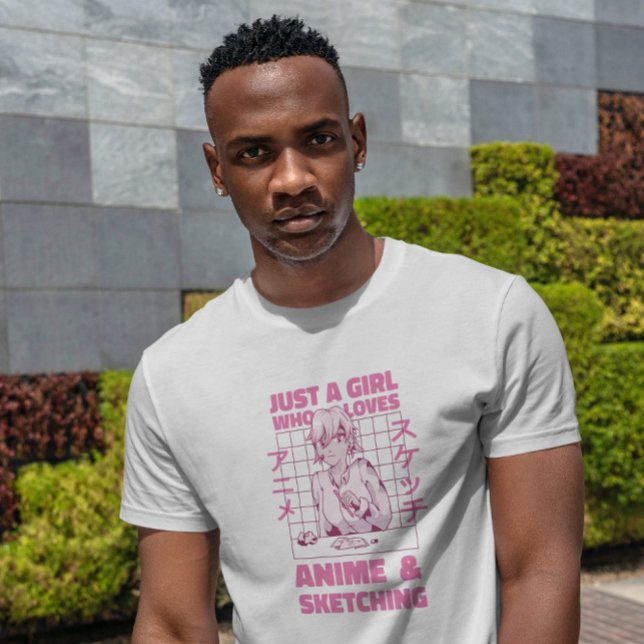 Camiseta Cita de esbozo de Anime Chica (Subido por el creador)