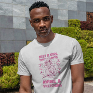 Camiseta Cita de esbozo de Anime Chica