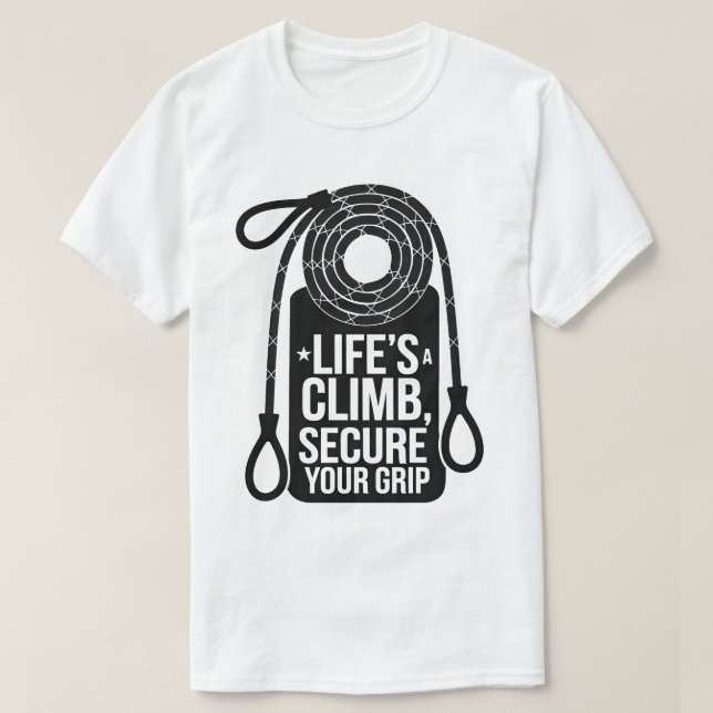 Camiseta Cita de escalada de aventura tipografía audaz (Diseño del anverso)