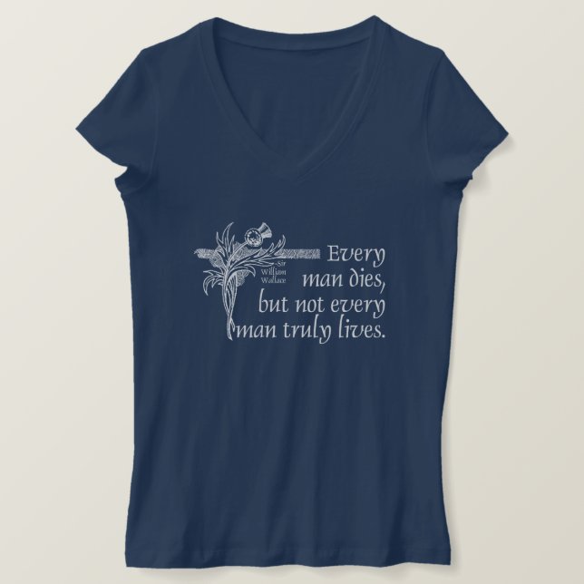 Camiseta Cita de Escocia, Sir William Wallace, Thistle (Anverso del diseño)