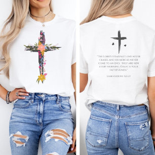 Camiseta Cita de Escritura de la Biblia Cristiana de la Cru
