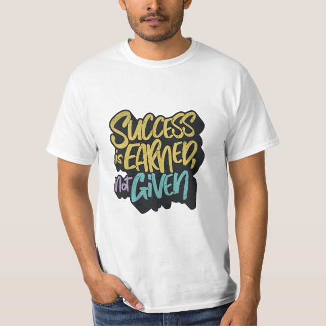 Camiseta Cita de éxito motivacional (Anverso)