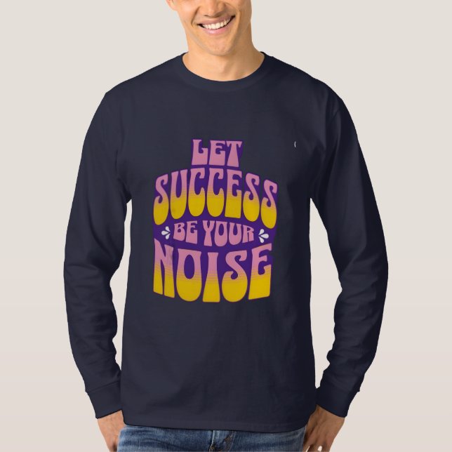 Camiseta Cita de éxito retro inspirador (Anverso)