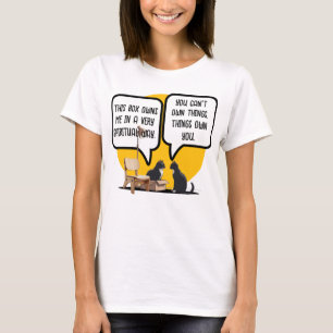 Camiseta Cita de filosofía del materialismo de gatos divert