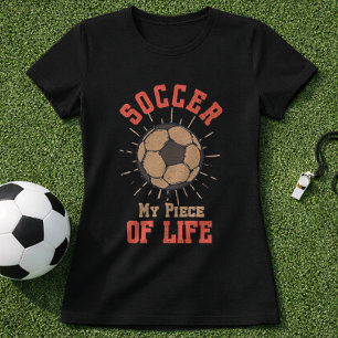 Camiseta Cita de Fútbol Mi Pedazo de Vida Pelota Vintage