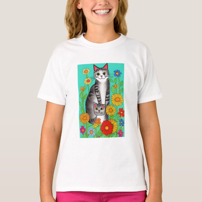 Camiseta Cita de gatos y gatos de gatos y gatitos de arte p (Anverso)