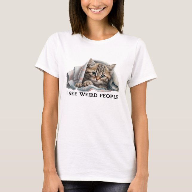 Camiseta Cita de gatos y personas raras (Anverso)
