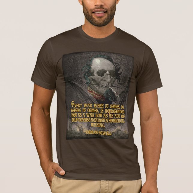 Camiseta Cita de George Orwell en propaganda del tiempo de (Anverso)