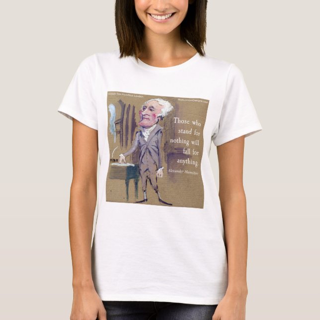 Camiseta Cita de Hamilton "Caída Por Cualquier Cosa" (Anverso)