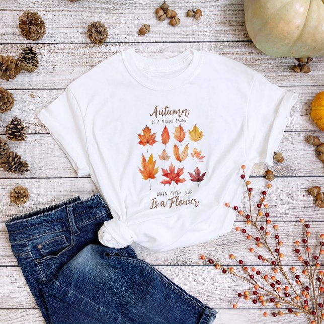 Camiseta Cita de hojas de otoño (Subido por el creador)