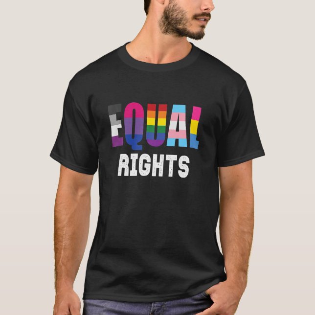 Camiseta Cita De Igualdad De Derechos En Banderas Queer Org (Anverso)