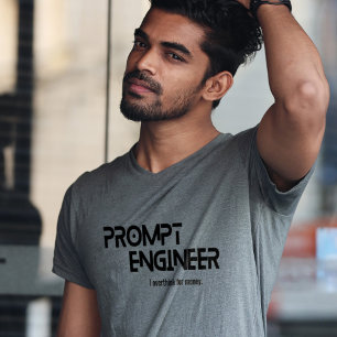 Camiseta cita de ingeniero de prompt minimalista