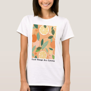 Camiseta Cita de inspiración floral de retro boho