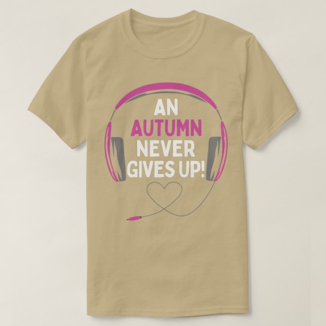 Camiseta Cita De Juegos Un Otoño Nunca Entrega Auriculares (Diseño del anverso)