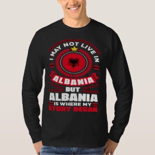 Camiseta Cita de la bandera albanesa Albania albanés