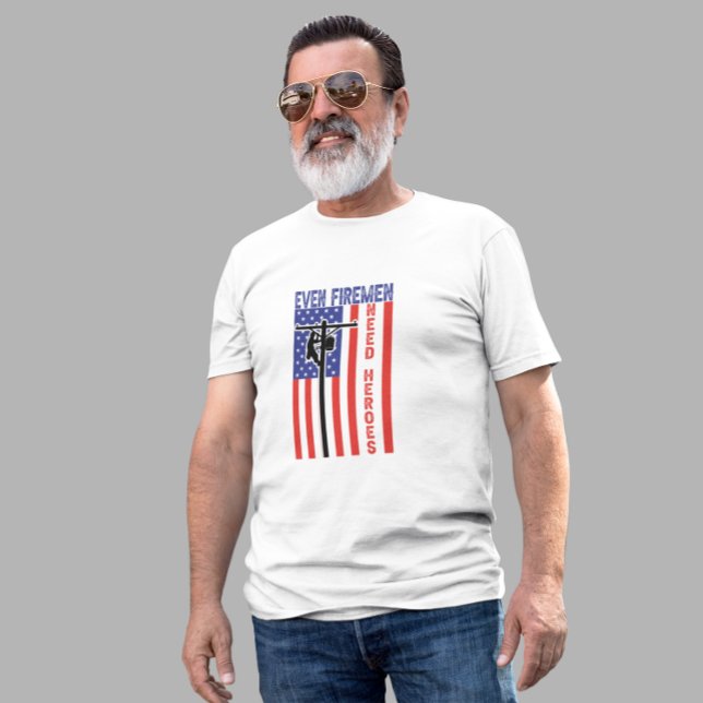 Camiseta Cita de la bandera estadounidense de Lineman Firem (Funny Lineman Firemen American Flag Quote T-Shirt)