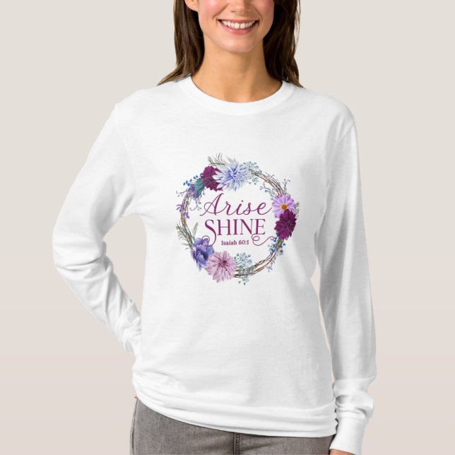 Camiseta Cita De La Biblia Arise Y Shine Isaiah 60 1 (Anverso)