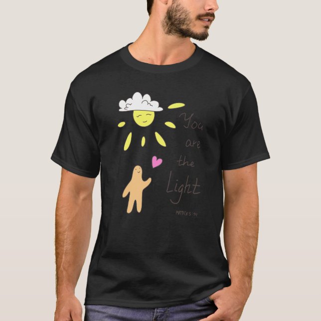 Camiseta Cita de la Biblia cristiana Mateo 514 Eres La Luz (Anverso)