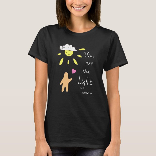 Camiseta Cita de la Biblia cristiana Mateo 514 Eres La Luz (Anverso)