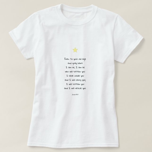Camiseta Cita de la Biblia de las Escrituras Confortables i (Diseño del anverso)