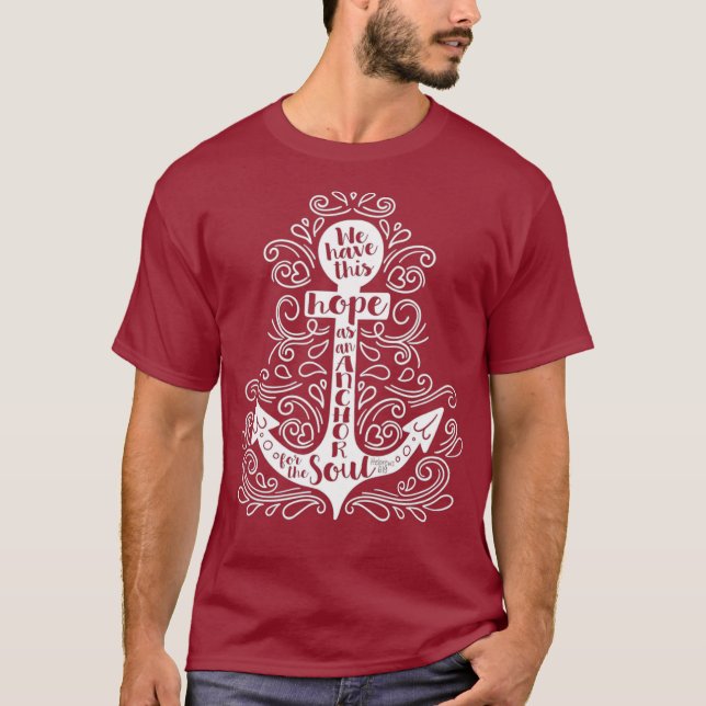 Camiseta Cita De La Biblia Esperanza Ancla El Alma Hebreos  (Anverso)