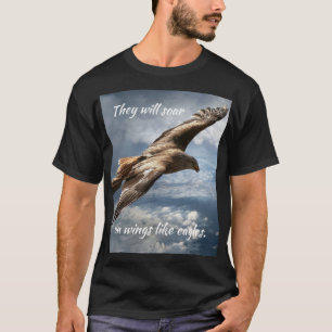 Camiseta Cita de la Biblia motivacional del águila en alza