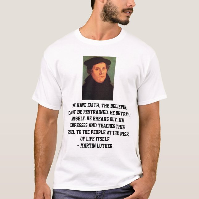 Camiseta Cita de la fe de la reforma de Martin Luther (Anverso)