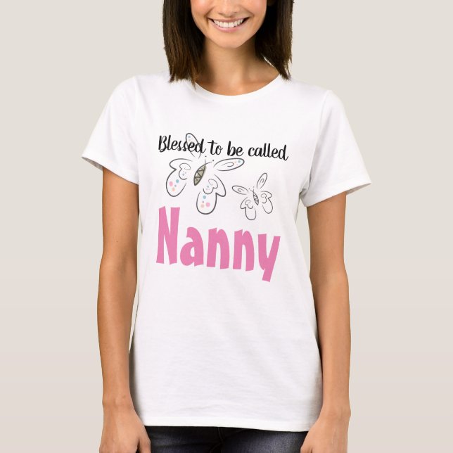 Camiseta Cita de la nana con mariposas (Anverso)