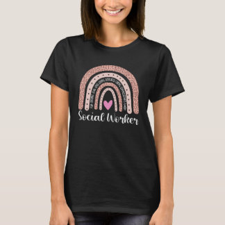 Camiseta Cita de Leopardo Arcoíris Amor Trabajadora Social
