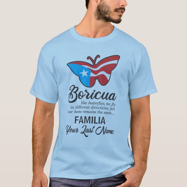 Camiseta Cita de mariposa de bandera de nombre de familia d (Anverso)