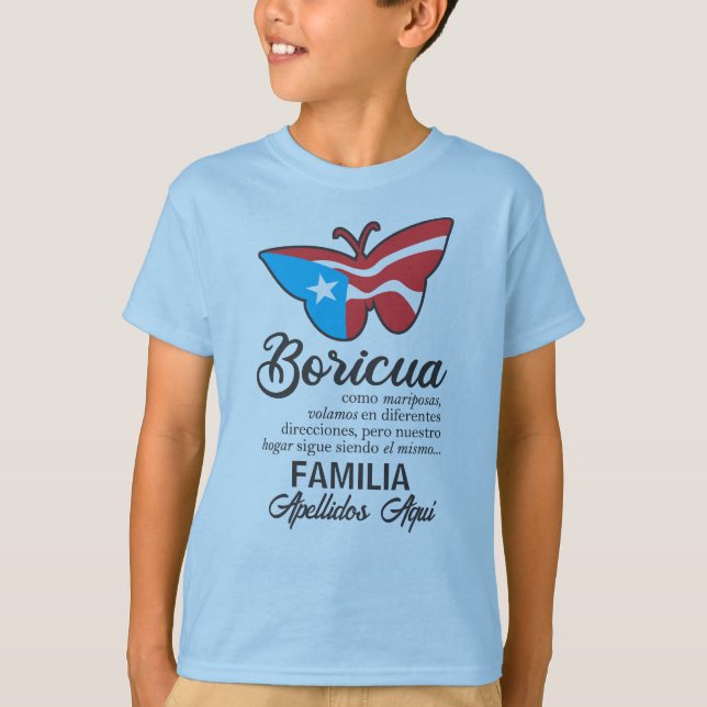 Camiseta Cita de mariposa de bandera de nombre de familia d (Anverso)